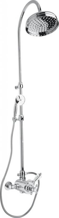 VINTAGE-CD-T-01-Sw-N Душевая стойка с термостатическим смесителем Исполнение: Хром, Ручки: Swarovski Nero  VINTAGE-CD-T-01-Sw-N Душевая стойка с термостатическим смесителем Исполнение: Хром, Ручки: Swarovski Nero