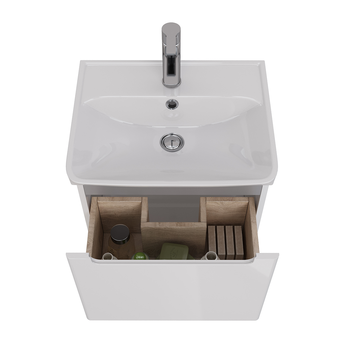 Тумба Lemark BUNO MINI 50см под 1 раковину, подвесная,1 ящик, цвет корпуса, фасада: Белый глянец Тумба Lemark BUNO MINI 50см под 1 раковину, подвесная,1 ящик, цвет корпуса, фасада: Белый глянец