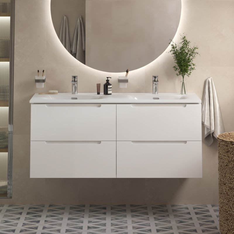 Керамическая раковина с двумя чашами BelBagno BB-8099-120-2 Керамическая раковина с двумя чашами BelBagno BB-8099-120-2