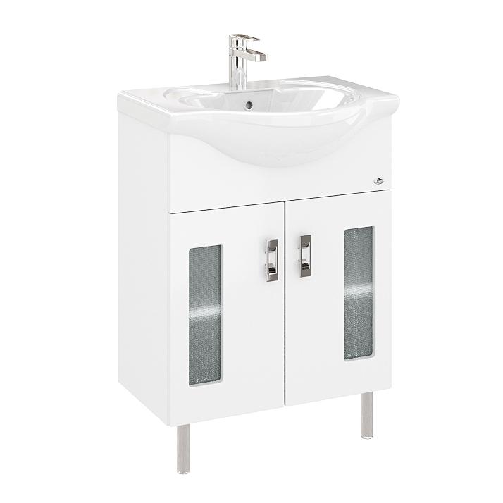 Тумба Onika Кристалл 60 напольная, белая (ум. Байкал 60) Тумба Onika Кристалл 60 напольная, белая (ум. Байкал 60)