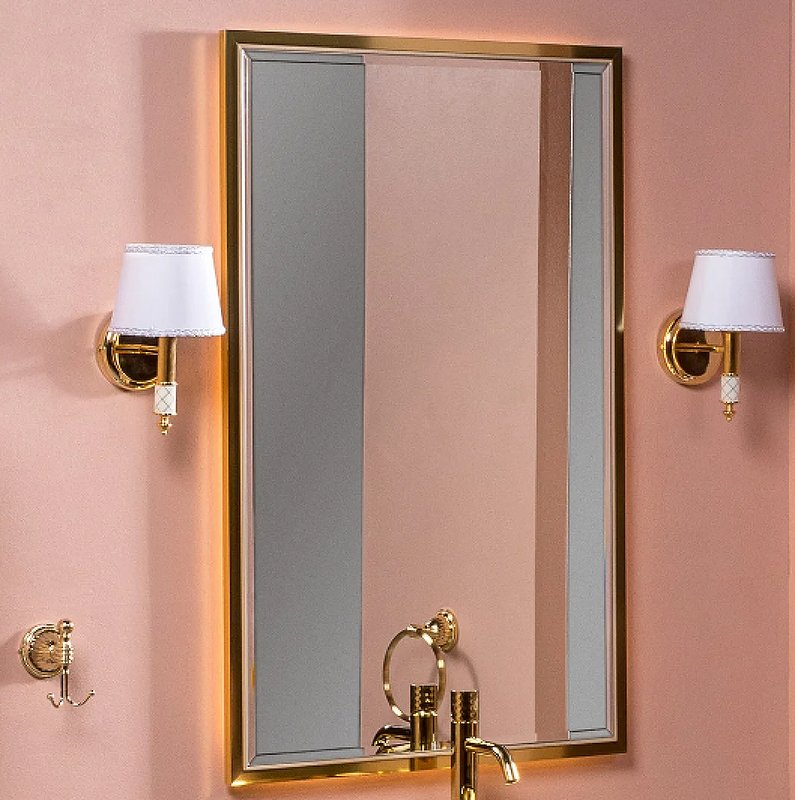 Зеркало MONACO с подсветкой 70*110CM глянец капучино + золото 566-CPG Boheme Зеркало MONACO с подсветкой 70*110CM глянец капучино + золото 566-CPG Boheme