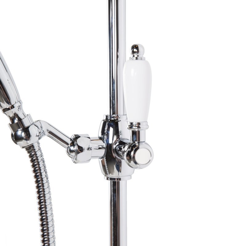 CZR-SD-01-Bi Душевой гарнитур классика, хром, ручка белая CZR-SD-01-Bi Душевой гарнитур классика, хром, ручка белая