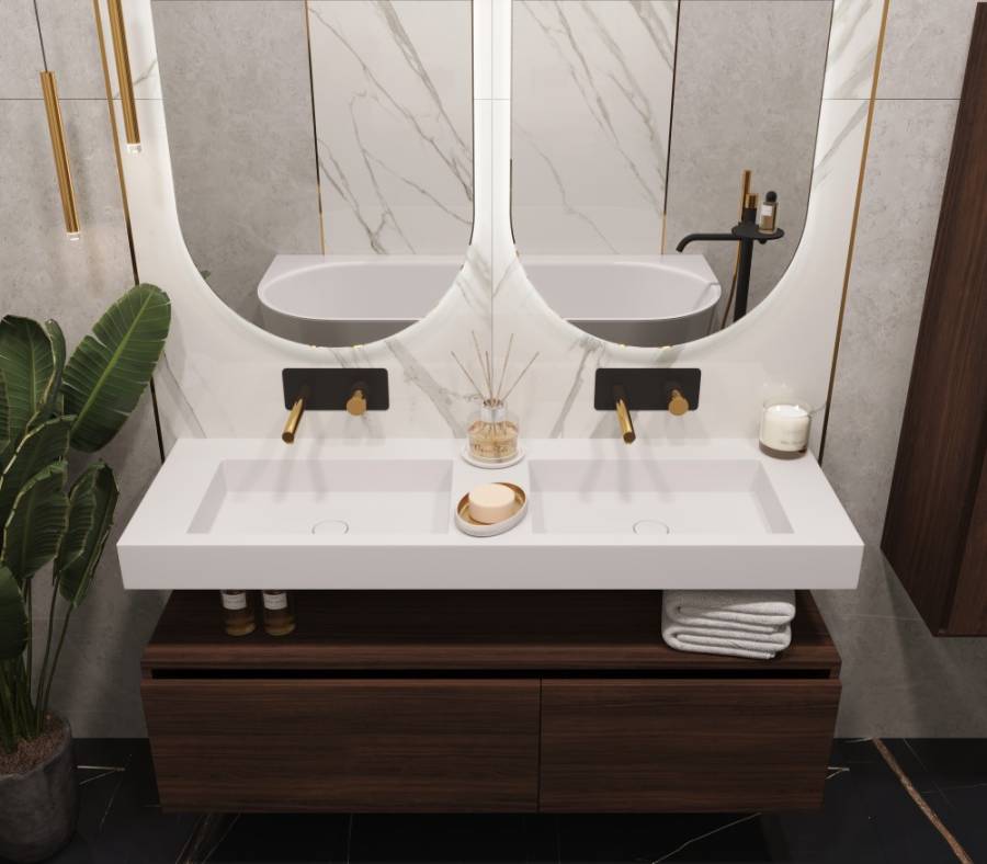 Столешница моноблок FLAT ST 140см (1404*452*100) двойной Столешница моноблок FLAT ST 140см (1404*452*100) двойной