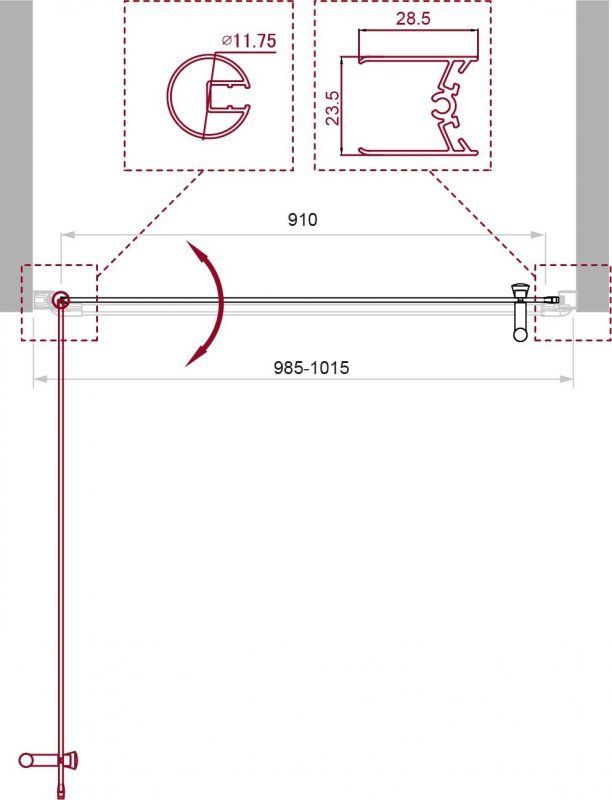 Душевая дверь BelBagno UNO-B-1-75-P-Cr Душевая дверь BelBagno UNO-B-1-75-P-Cr