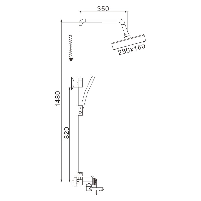 Душевая система латунь белый/хром R2536F Душевая система латунь белый/хром R2536F