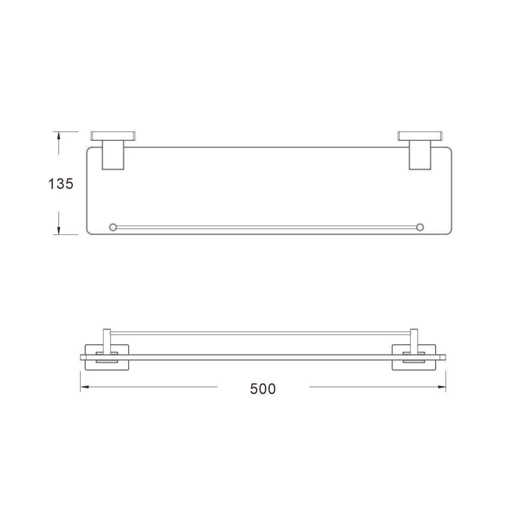 Полка стеклянная, SG5619 Shevanik, Хром Полка стеклянная, SG5619 Shevanik, Хром