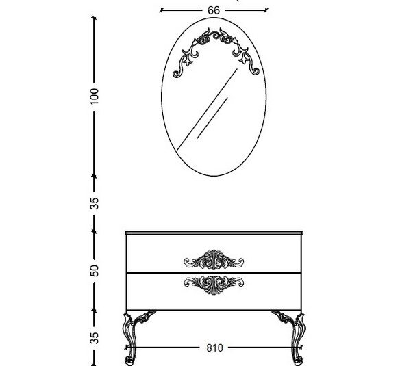 Тумба 80см*48 (52) CAPPUCINO 831-080-CP Boheme Тумба 80см*48 (52) CAPPUCINO 831-080-CP Boheme