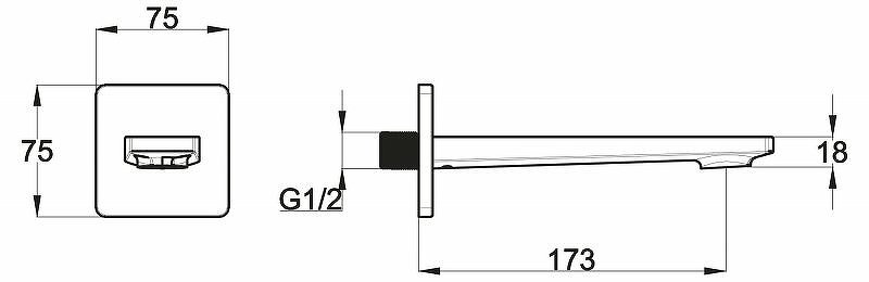 CARIN Излив для ванны хром CAR-BC-CRM CARIN Излив для ванны хром CAR-BC-CRM
