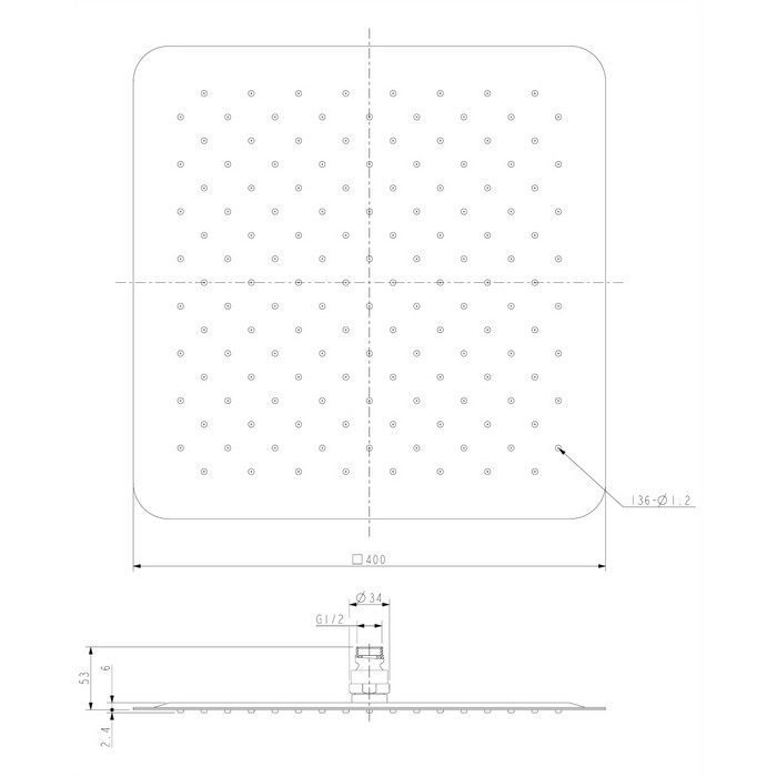 Верхний душ OMNIRES 40х40 см WGU240CR (хром) Верхний душ OMNIRES 40х40 см WGU240CR (хром)
