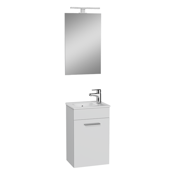 Набор Mia 40 см с дверцей (раковина, шкаф под раковину, зеркало), цвет белый глянцевый Набор Mia 40 см с дверцей (раковина, шкаф под раковину, зеркало), цвет белый глянцевый
