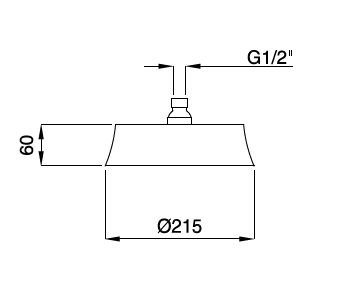 CZR-SP5-22-BLC Верхний душ,  диаметр 217мм, bianco lucido/cromo