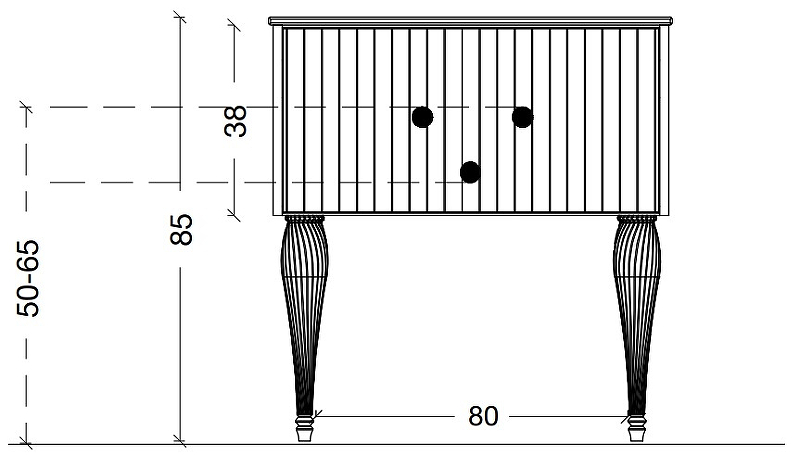 Тумба Canale 80 чёрная + Хром_Комплект 843-080-BCR Boheme Тумба Canale 80 чёрная + Хром_Комплект 843-080-BCR Boheme