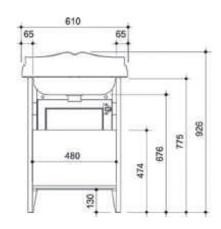 Тумба под раковину Creto Vetra 60, белая Тумба под раковину Creto Vetra 60, белая