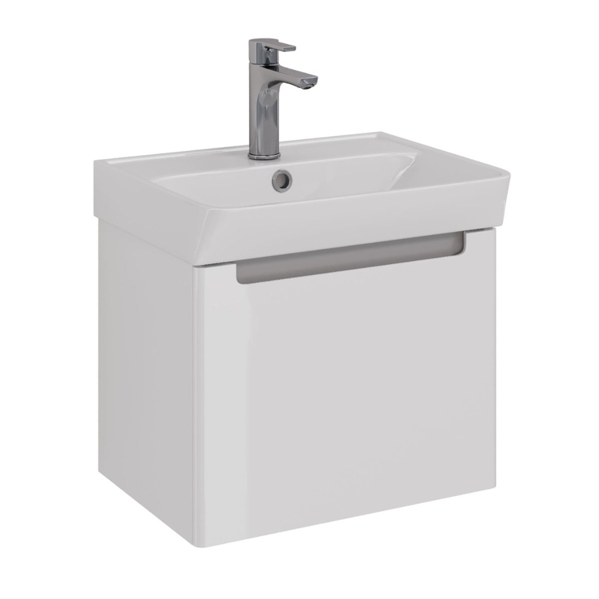 Тумба Lemark BUNO MINI 50см под 1 раковину, подвесная,1 ящик, цвет корпуса, фасада: Белый глянец Тумба Lemark BUNO MINI 50см под 1 раковину, подвесная,1 ящик, цвет корпуса, фасада: Белый глянец