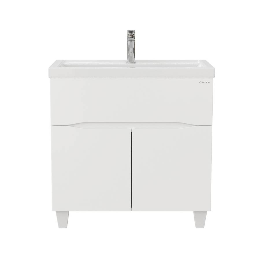 Тумба Onika Стрим 80 напольная, белая (ум. Фостер 80) Тумба Onika Стрим 80 напольная, белая (ум. Фостер 80)