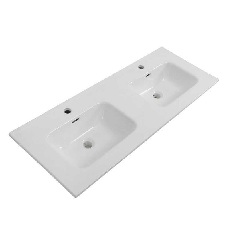 Керамическая раковина с двумя чашами BelBagno BB-8099-120-2 Керамическая раковина с двумя чашами BelBagno BB-8099-120-2