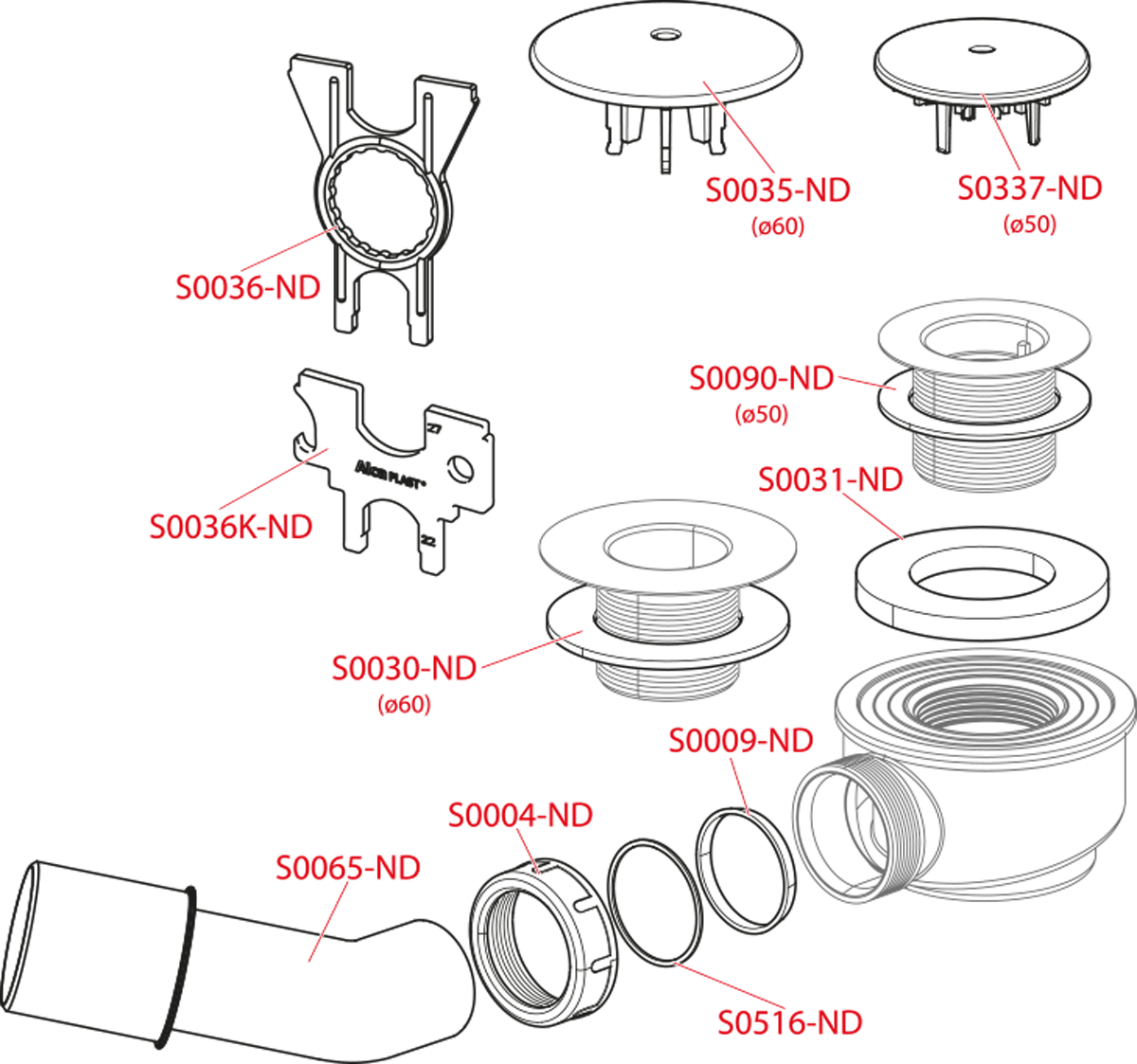 Слив для душевого поддона, сниженный Слив для душевого поддона, сниженный