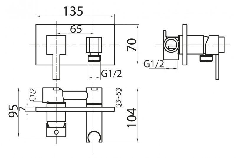 CZR-DA6-01Смеситель для душа и гигиенического душа со штуцером-держателелем, хром CZR-DA6-01Смеситель для душа и гигиенического душа со штуцером-держателелем, хром