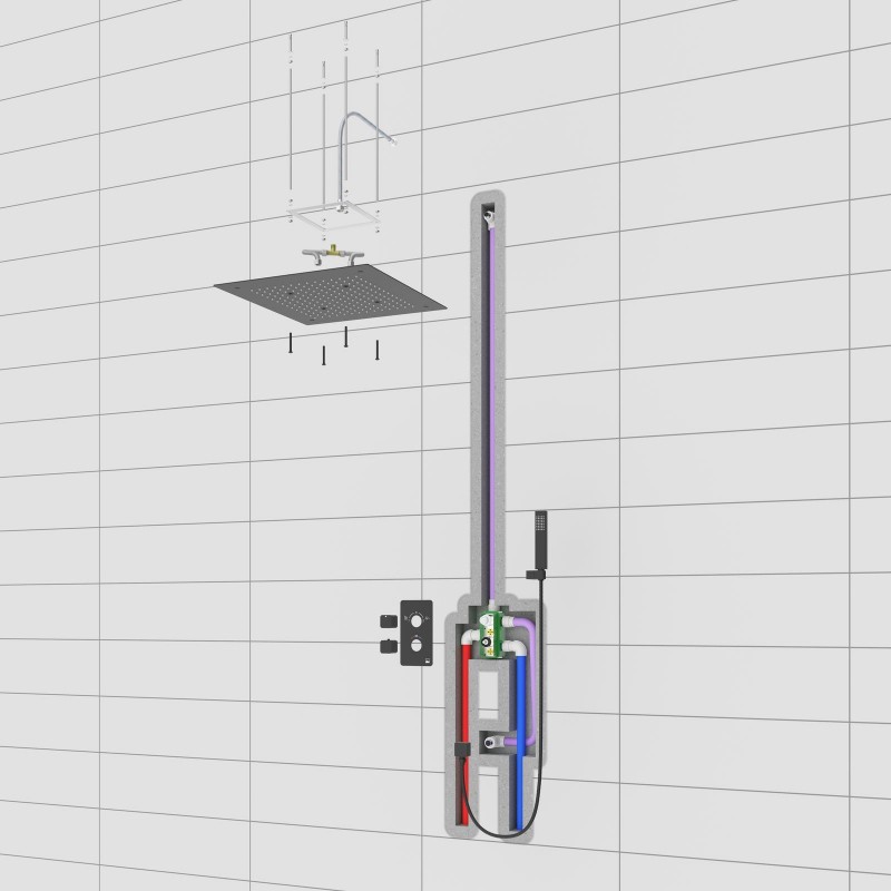 Душевая система Timo Petruma SX-5029/18SM скрытого монтажа, термостат, черное золото Душевая система Timo Petruma SX-5029/18SM скрытого монтажа, термостат, черное золото