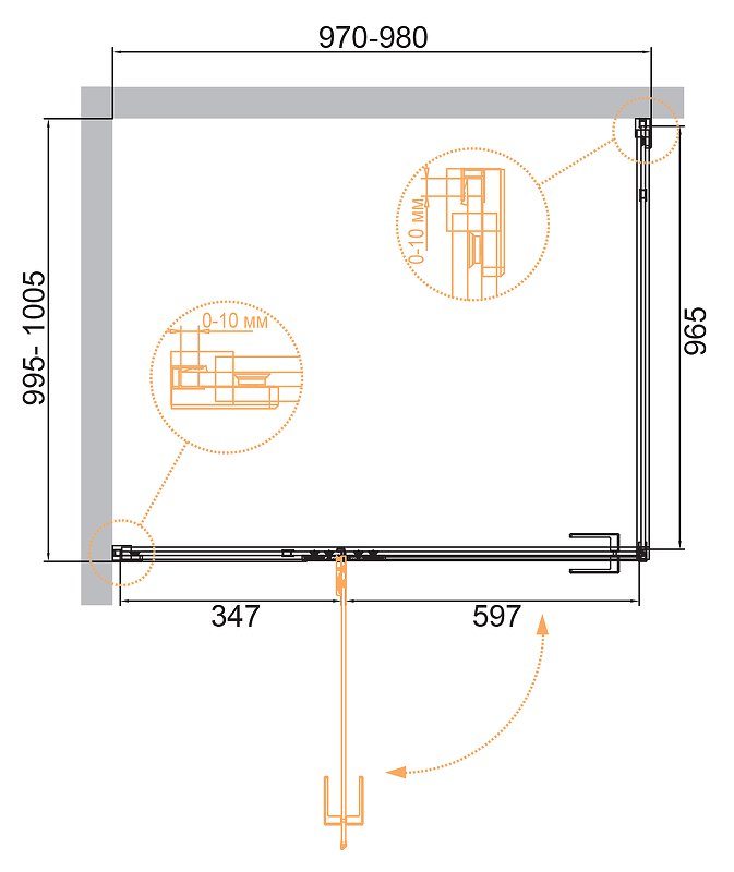 BELLAGIO-A-1-100-C-BORO Душевой уголок BELLAGIO-A-1-100-C-BORO Душевой уголок