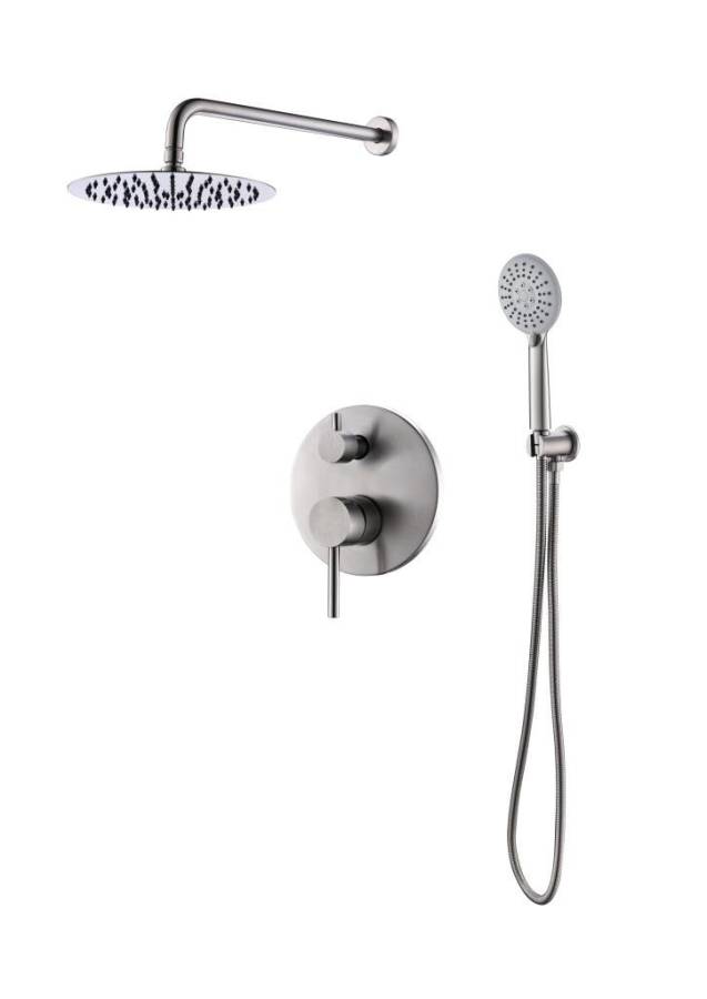 ETNA-SET-DDS-IN Душевой комплект со встраиваемым смесителем с переключателем, верхним душем 250 мм, ручным душем, исполнение сатин ETNA-SET-DDS-IN Душевой комплект со встраиваемым смесителем с переключателем, верхним душем 250 мм, ручным душем, исполнение сатин