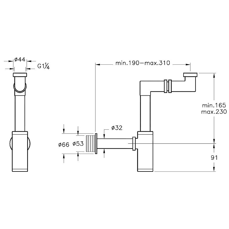Сифон для раковины Z-типа Сифон для раковины Z-типа