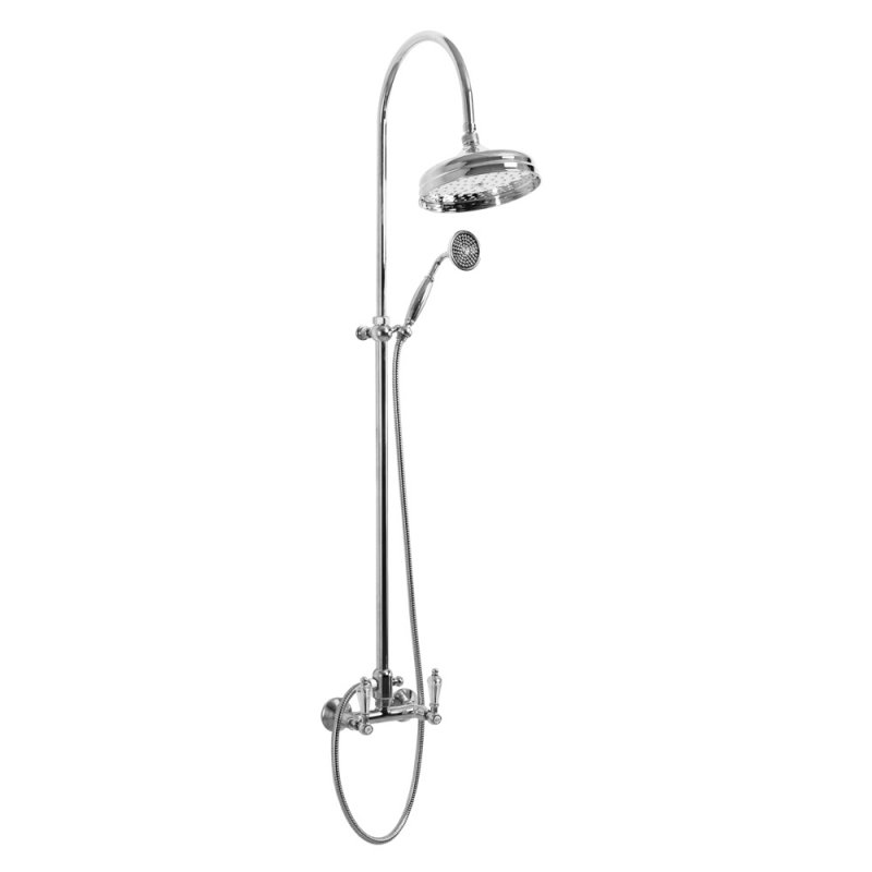 DIAMOND-CD-03/24-Sw-N Душевая стойка со смесителем Исполнение: Золото 24 карат, Ручки: Swarovski Nero  DIAMOND-CD-03/24-Sw-N Душевая стойка со смесителем Исполнение: Золото 24 карат, Ручки: Swarovski Nero