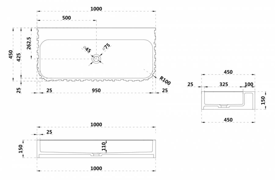 Раковина подвесная ABBER Stein AS2652-1.0 белая матовая Раковина подвесная ABBER Stein AS2652-1.0 белая матовая