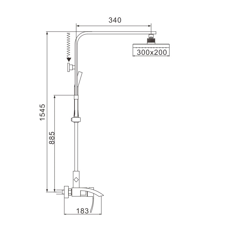 Душевая система латунь белый/хром R1536F Душевая система латунь белый/хром R1536F