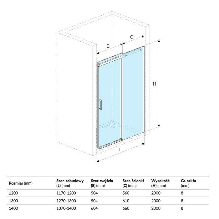 Душевая дверь EXCELLENT Rols 130 см (хром) Душевая дверь EXCELLENT Rols 130 см (хром)
