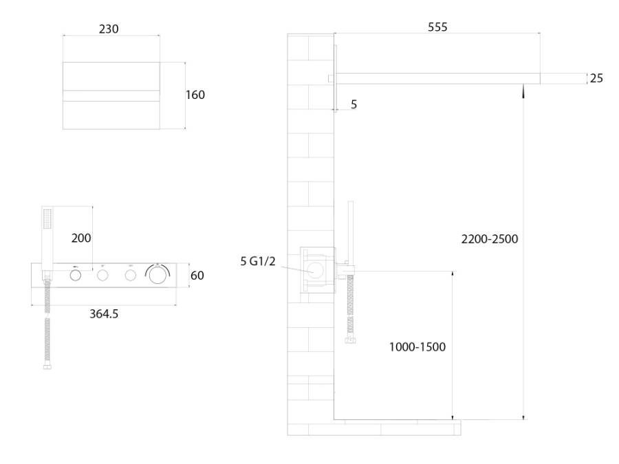 Душевая система ABBER Rund AF8752G скрытого монтажа без излива, термостат, золото матовое Душевая система ABBER Rund AF8752G скрытого монтажа без излива, термостат, золото матовое