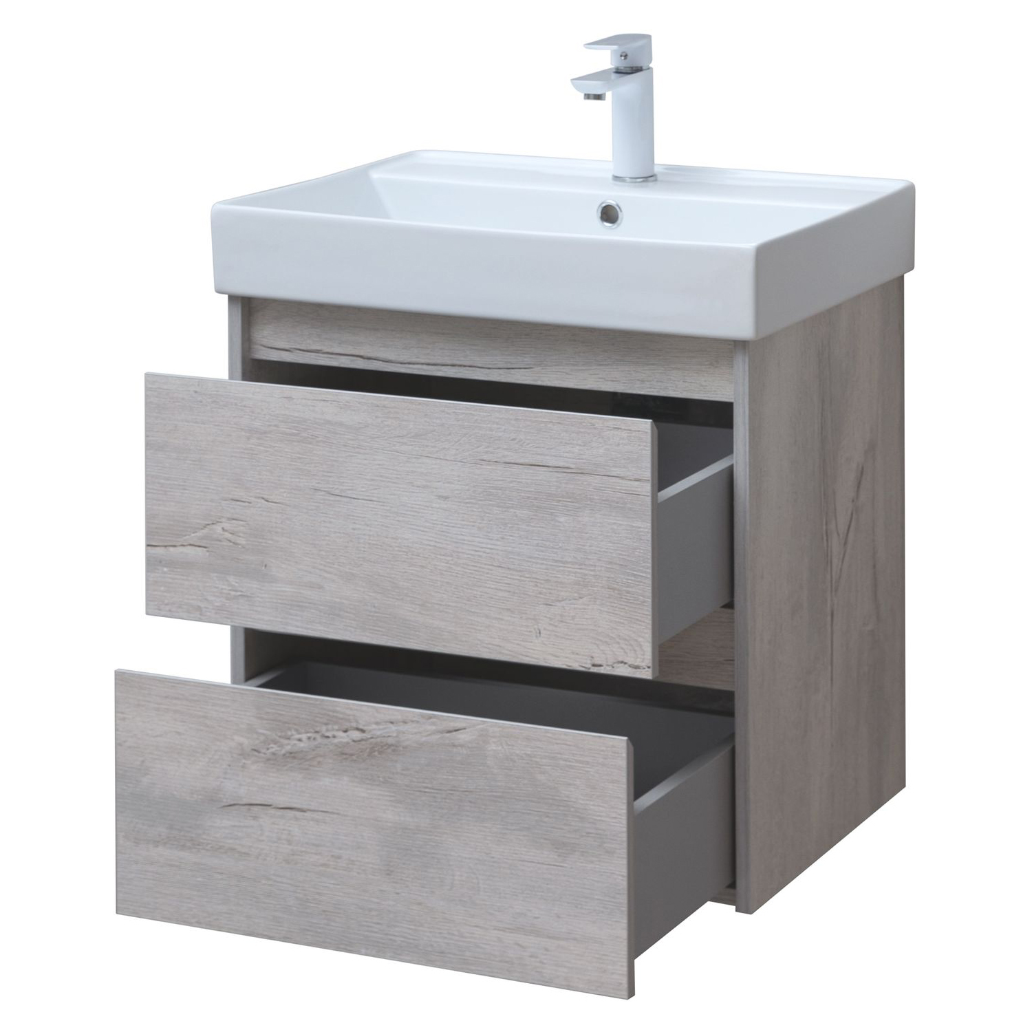 Тумба под раковину Aquanet Nova Lite 60 дуб белый (2 ящика) Тумба под раковину Aquanet Nova Lite 60 дуб белый (2 ящика)