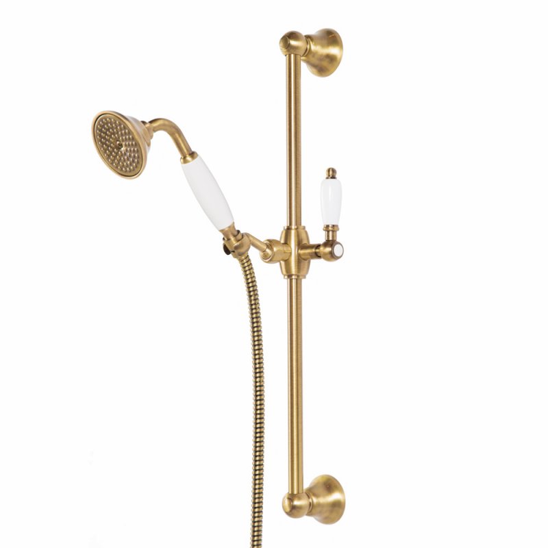 CZR-SD-01-Bi Душевой гарнитур классика, хром, ручка белая CZR-SD-01-Bi Душевой гарнитур классика, хром, ручка белая