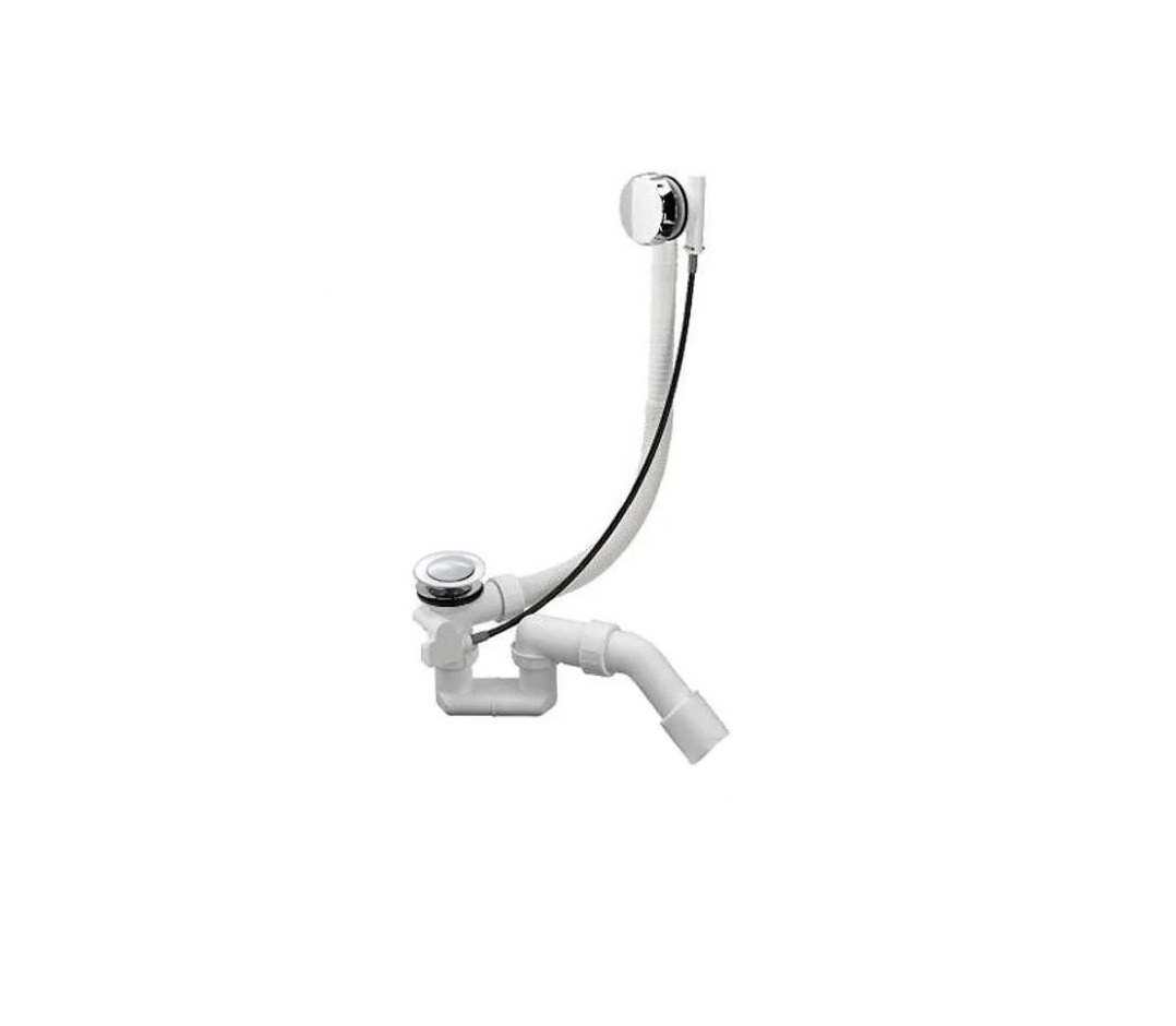 Слив-перелив п/автомат WIRQUIN для ванны с внешним кабелем L=700 мм регулируем.сифоном, вентиль и клапан латунь, с гофротрубой, хром Слив-перелив п/автомат WIRQUIN для ванны с внешним кабелем L=700 мм регулируем.сифоном, вентиль и клапан латунь, с гофротрубой, хром