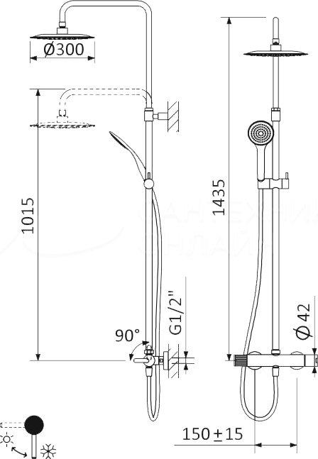 Встраиваемый душевой комплект CEZARES LEAF-DSIS-30-L-MM Встраиваемый душевой комплект CEZARES LEAF-DSIS-30-L-MM