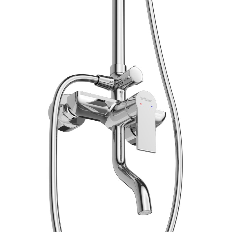 AURORA Душевая стойка со смесителем и изливом, хром AURORA-VSCM-CRM AURORA Душевая стойка со смесителем и изливом, хром AURORA-VSCM-CRM