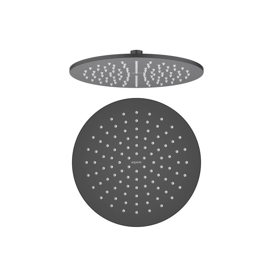 Круглый верхний душ  250*7 мм AQUATEK, матовый черный AQ2077MB  Круглый верхний душ  250*7 мм AQUATEK, матовый черный AQ2077MB