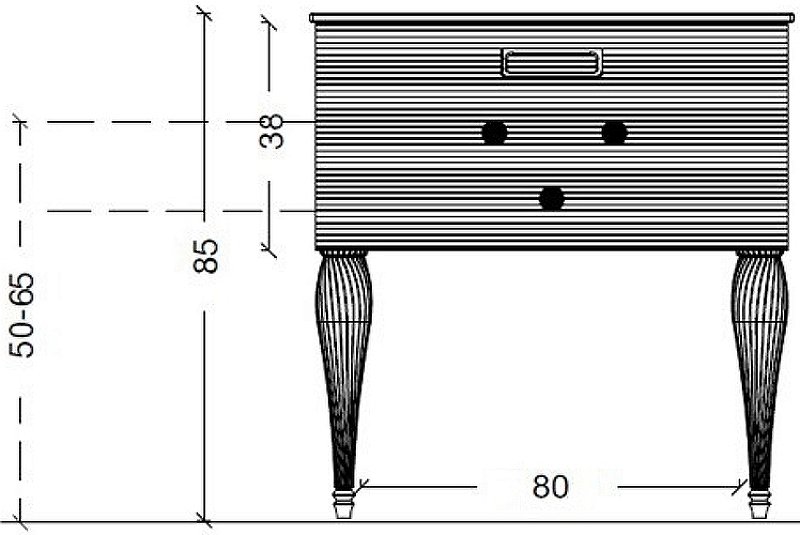 Тумба Linea 80 белая+Золото 842-080-WG Boheme Тумба Linea 80 белая+Золото 842-080-WG Boheme
