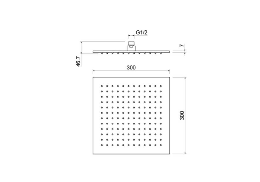 Квадратный верхний душ  300*300*7 мм AQUATEK AQ2078CR  Квадратный верхний душ  300*300*7 мм AQUATEK AQ2078CR