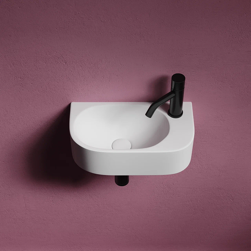 Умывальник подвесной прямоугольный (чаша слева, отверстие под смеситель справа) Element 409*224*110мм Умывальник подвесной прямоугольный (чаша слева, отверстие под смеситель справа) Element 409*224*110мм