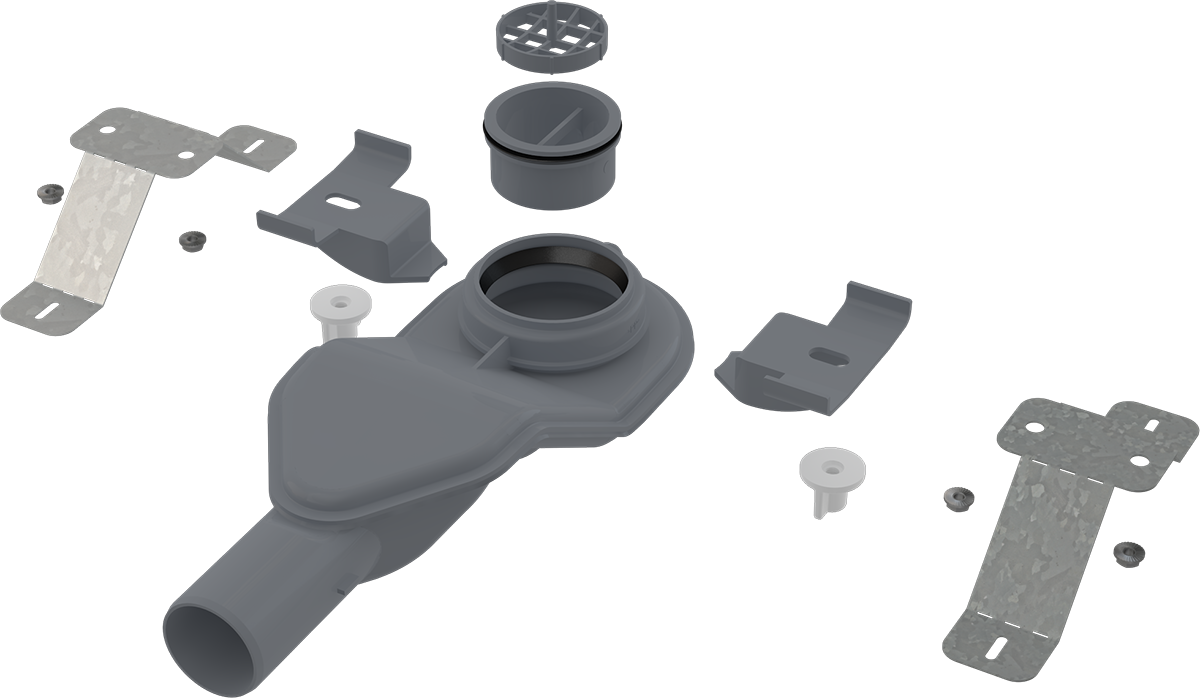 Экстра низкий сифон DN40 и комплект регулируемых ног Экстра низкий сифон DN40 и комплект регулируемых ног