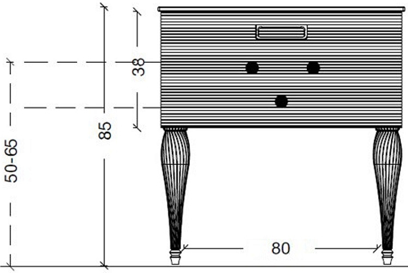 Тумба Linea 80 черная + Золото_Комплект 842-080-BG Boheme Тумба Linea 80 черная + Золото_Комплект 842-080-BG Boheme