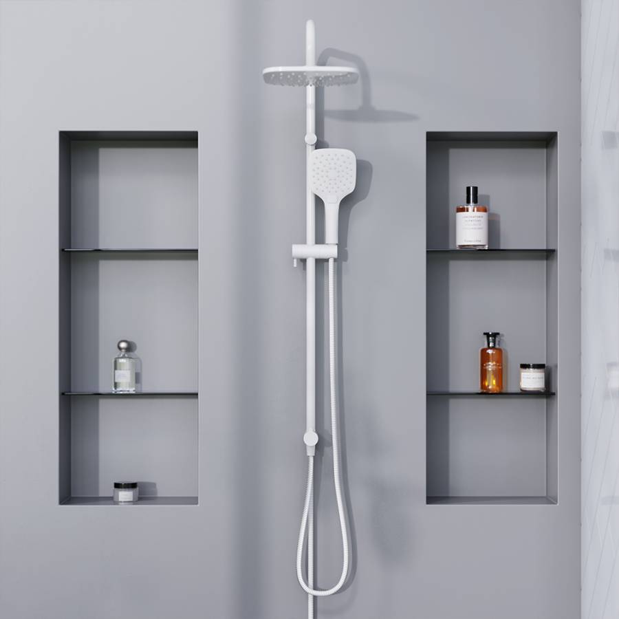 931000200 Eclipse, душ. система: верхний душ 220мм, ручн.душ 3 ф-ии 120 мм, штанга 1010 мм, Белый 931000200 Eclipse, душ. система: верхний душ 220мм, ручн.душ 3 ф-ии 120 мм, штанга 1010 мм, Белый