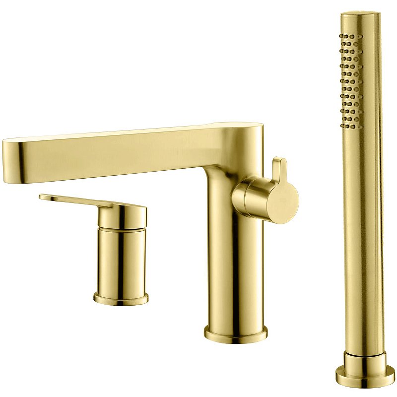 DELTA Смеситель на борт ванны с ручным выдвижным душем, брашированное золото, DEL-BVD3-BORO DELTA Смеситель на борт ванны с ручным выдвижным душем, брашированное золото, DEL-BVD3-BORO