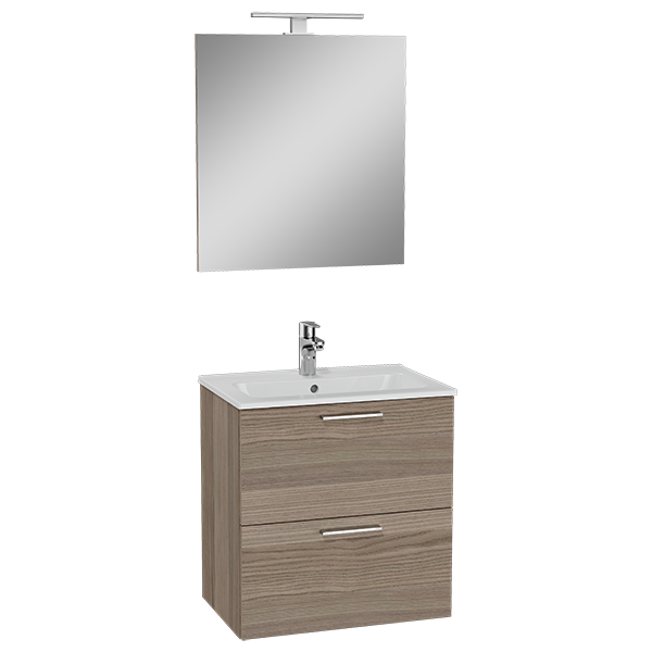 Mia комплект мебели 60 см с ящиками (тумба, раковина, зеркало c подсветкой), кордоба Mia комплект мебели 60 см с ящиками (тумба, раковина, зеркало c подсветкой), кордоба