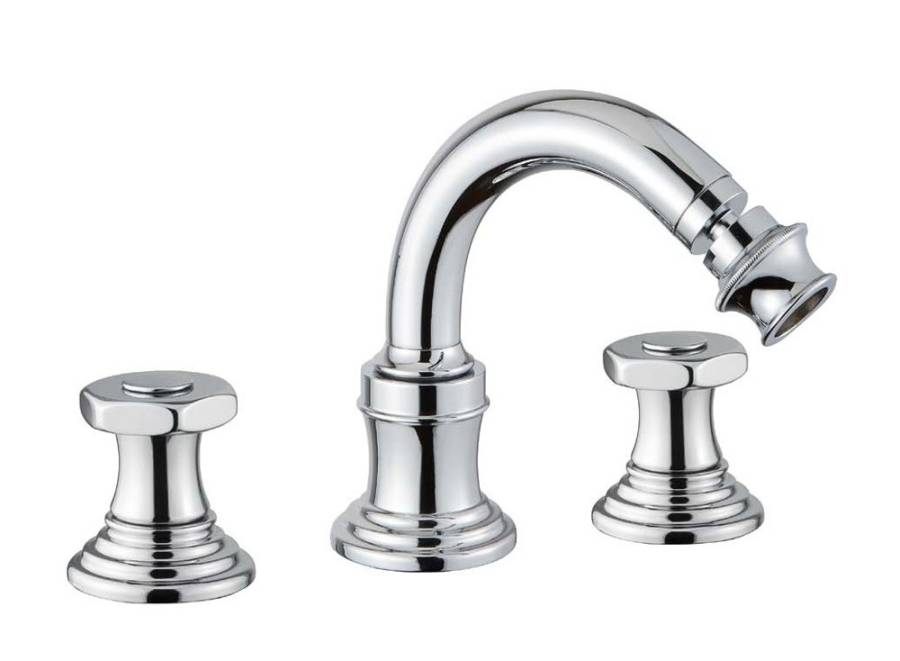 APHRODITE-BBS2-01-S1 Смеситель для биде на три отверстия с донным клапаном Исполнение: Хром, Ручки: Металл  APHRODITE-BBS2-01-S1 Смеситель для биде на три отверстия с донным клапаном Исполнение: Хром, Ручки: Металл