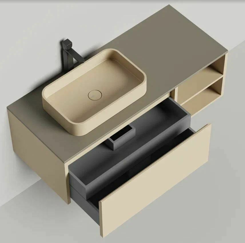 Подвесная тумба Domino 1200, эмаль, с открытой полкой Подвесная тумба Domino 1200, эмаль, с открытой полкой