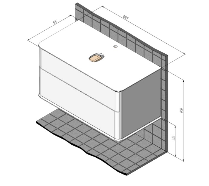 Тумба под раковину Creto Stella 100 см белый глянец, 16-CRE50/100 Тумба под раковину Creto Stella 100 см белый глянец, 16-CRE50/100
