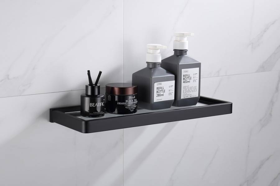 Полка стеклянная ABBER Westen AA1759B черная матовая Полка стеклянная ABBER Westen AA1759B черная матовая