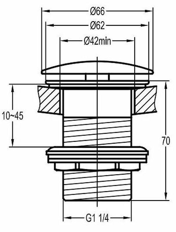 ECO-SC-BORO Донный клапан с системой "Клик-клак" без перелива, брашированное золото ECO-SC-BORO Донный клапан с системой "Клик-клак" без перелива, брашированное золото